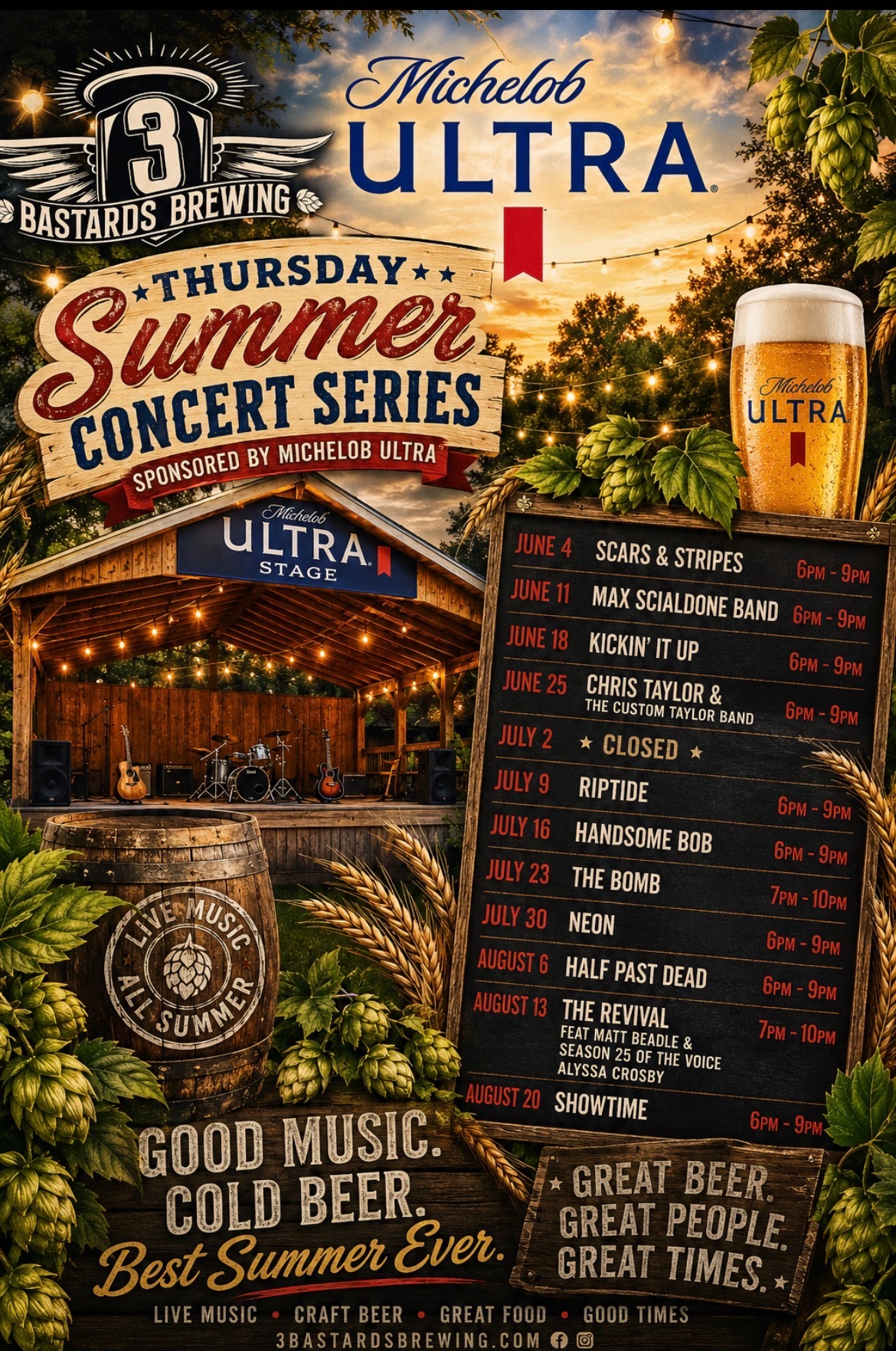 Summer Concert Series: Half Past Dead | 3 Bastards Brewing